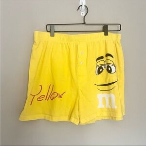 🎁3/$30 M&M Store 2016 Boxer Shorts Boxer Underwear Sleep Shorts Yellow M&M XL